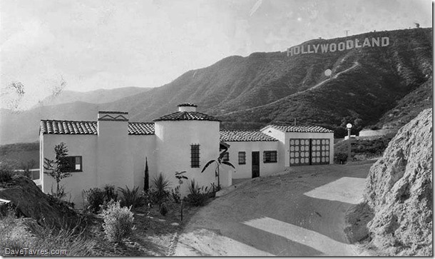 Hollywoodland home and sign - 1932